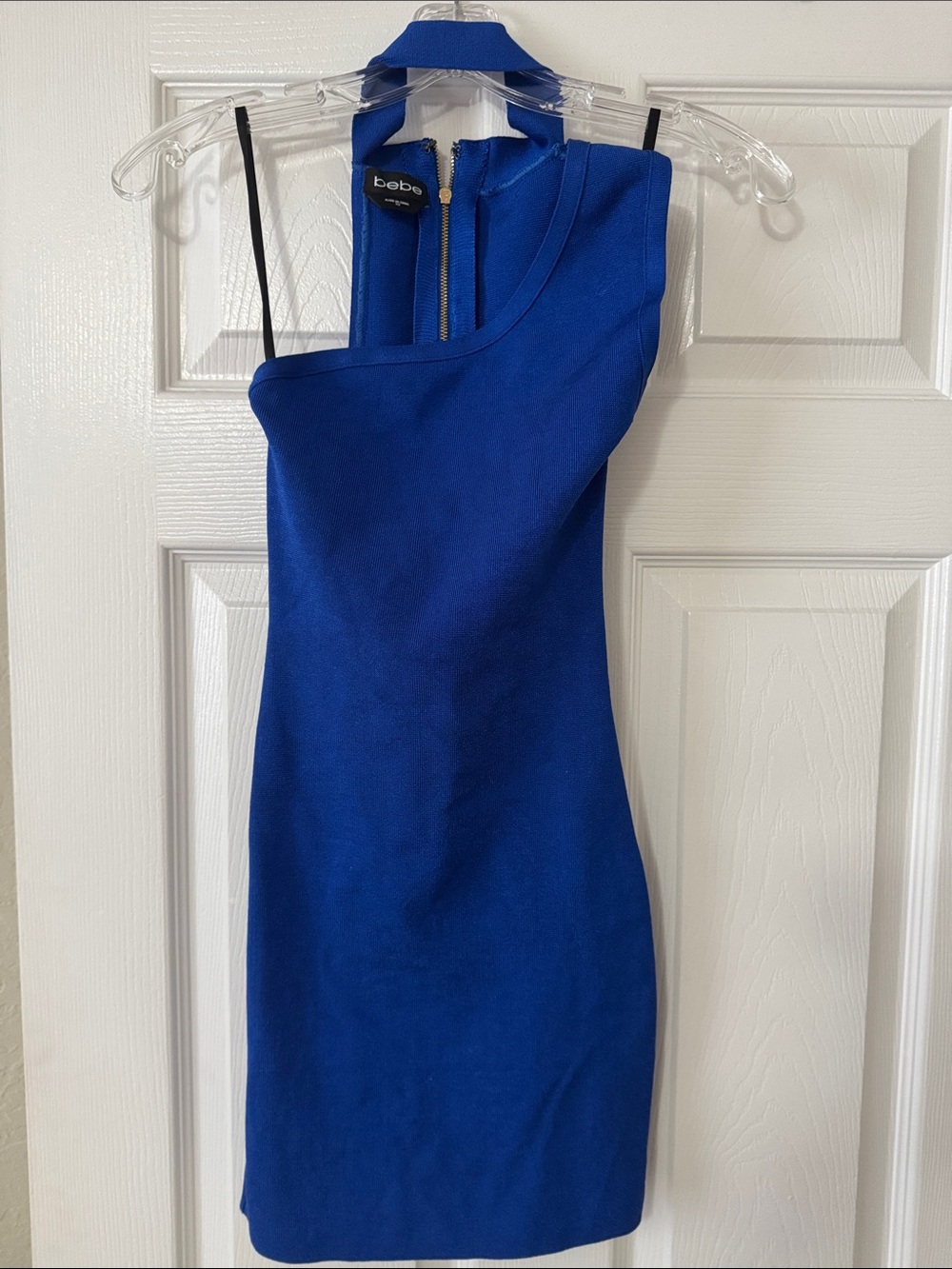bebe Cobalt Blue One-Shoulder Bodycon Dress
